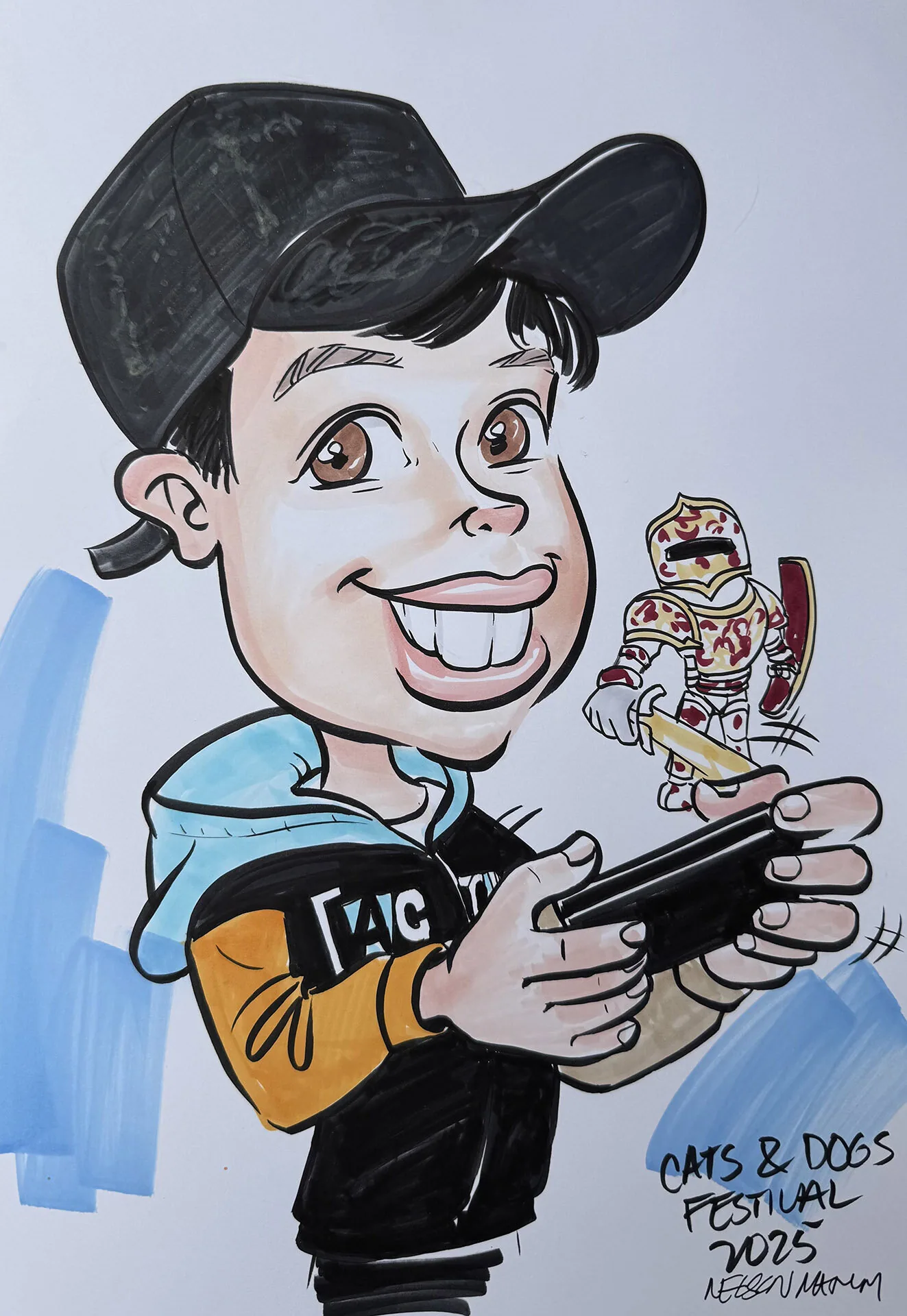 Hand-drawn caricature portrait