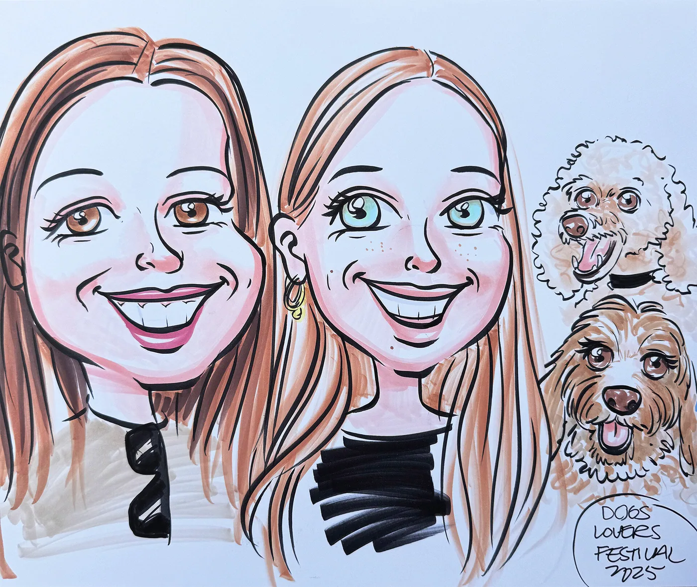 Hand-drawn caricature portrait