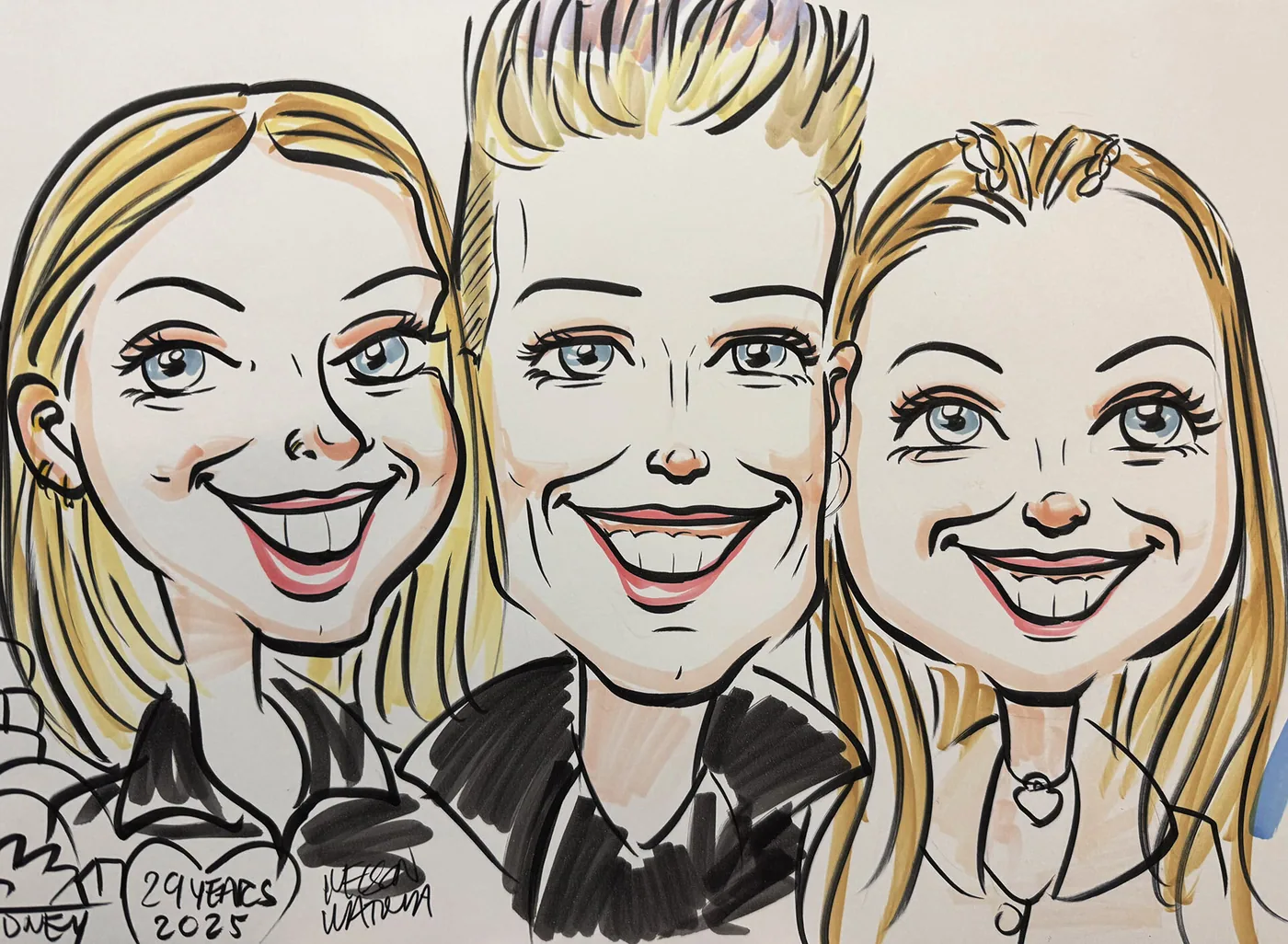 Hand-drawn caricature portrait
