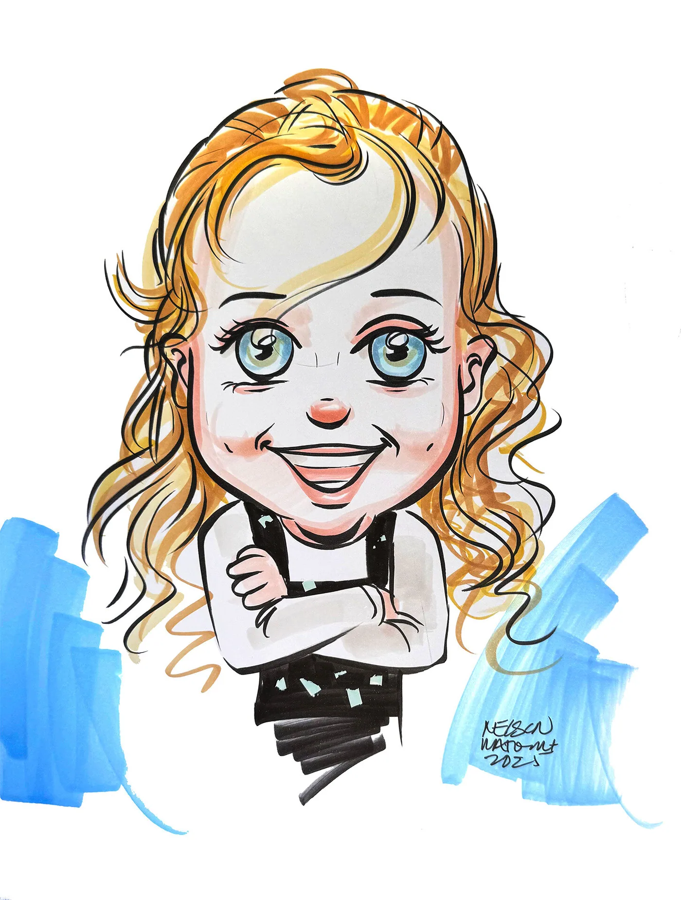 Hand-drawn caricature portrait