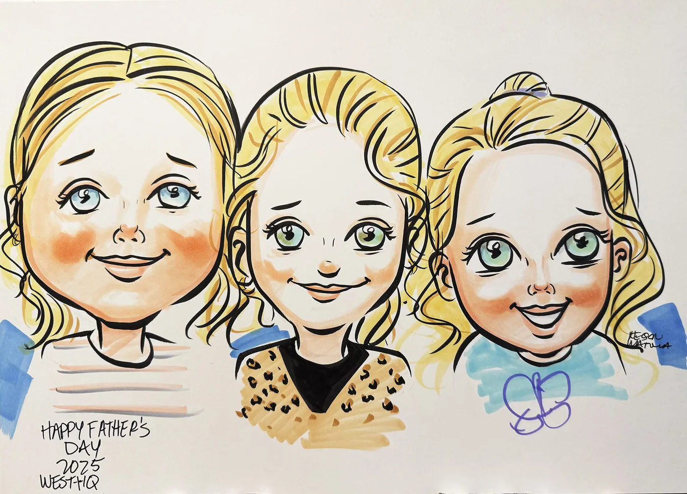 Hand-drawn caricature portrait