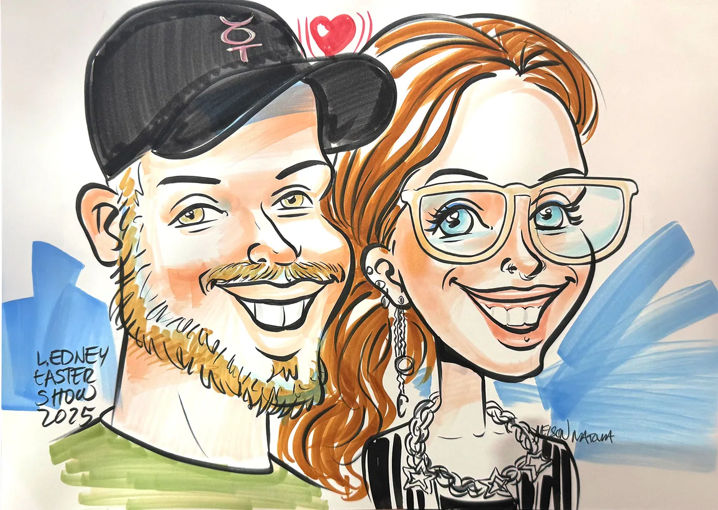 Hand-drawn caricature portrait