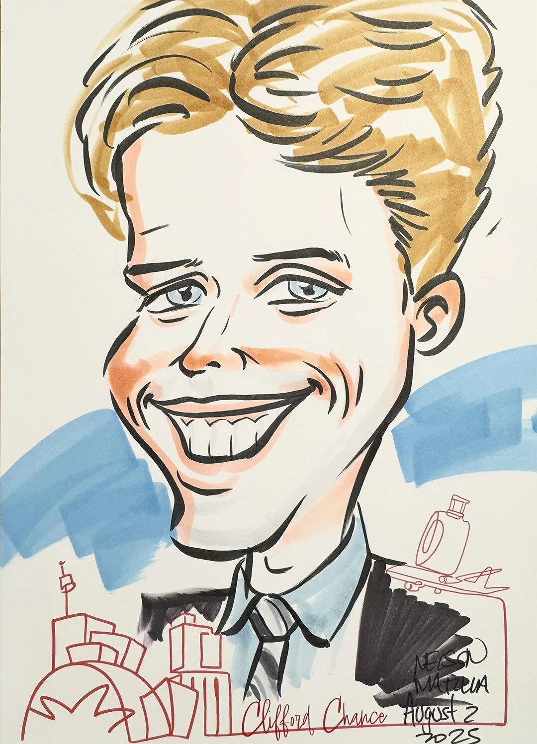 Hand-drawn caricature portrait