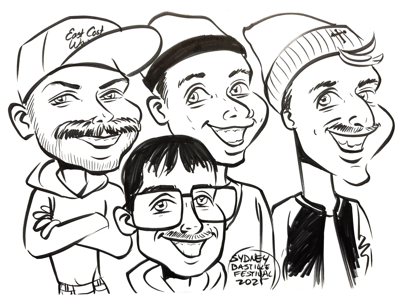 Hand-drawn caricature portrait