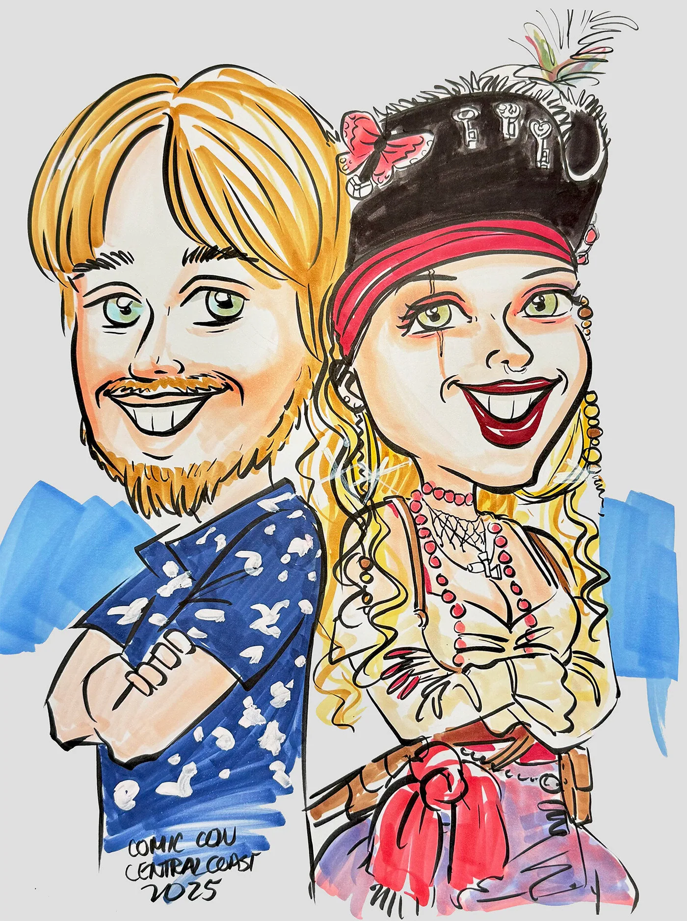 Hand-drawn caricature portrait