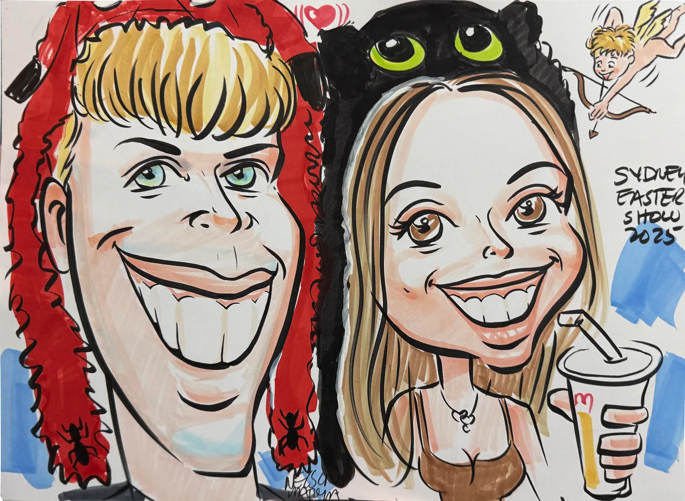 Hand-drawn caricature portrait