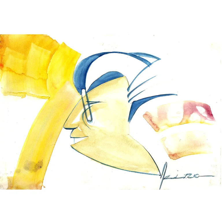 Self-caricature illustration of Nelson Matoma
