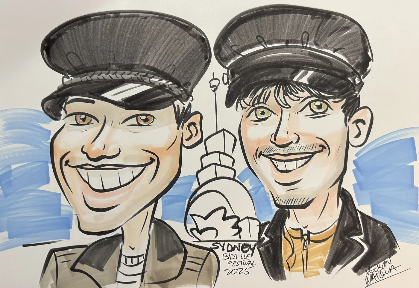 Hand-drawn caricature portrait