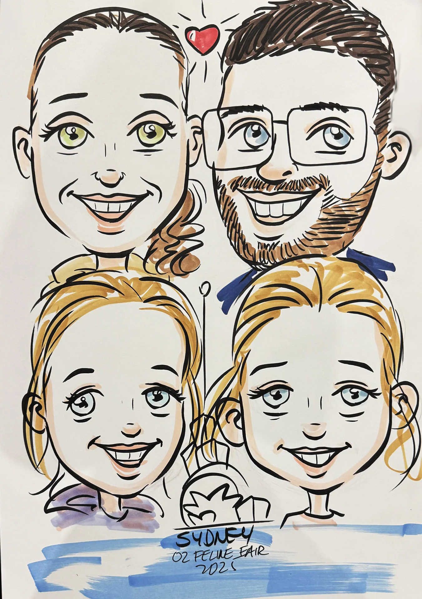 Hand-drawn caricature portrait