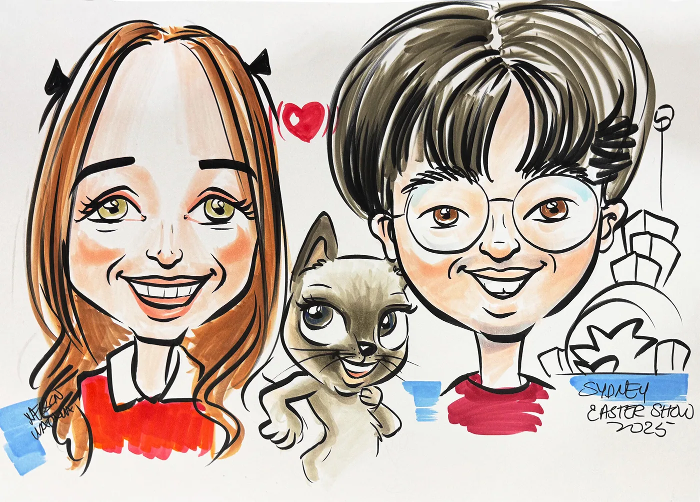 Hand-drawn caricature portrait