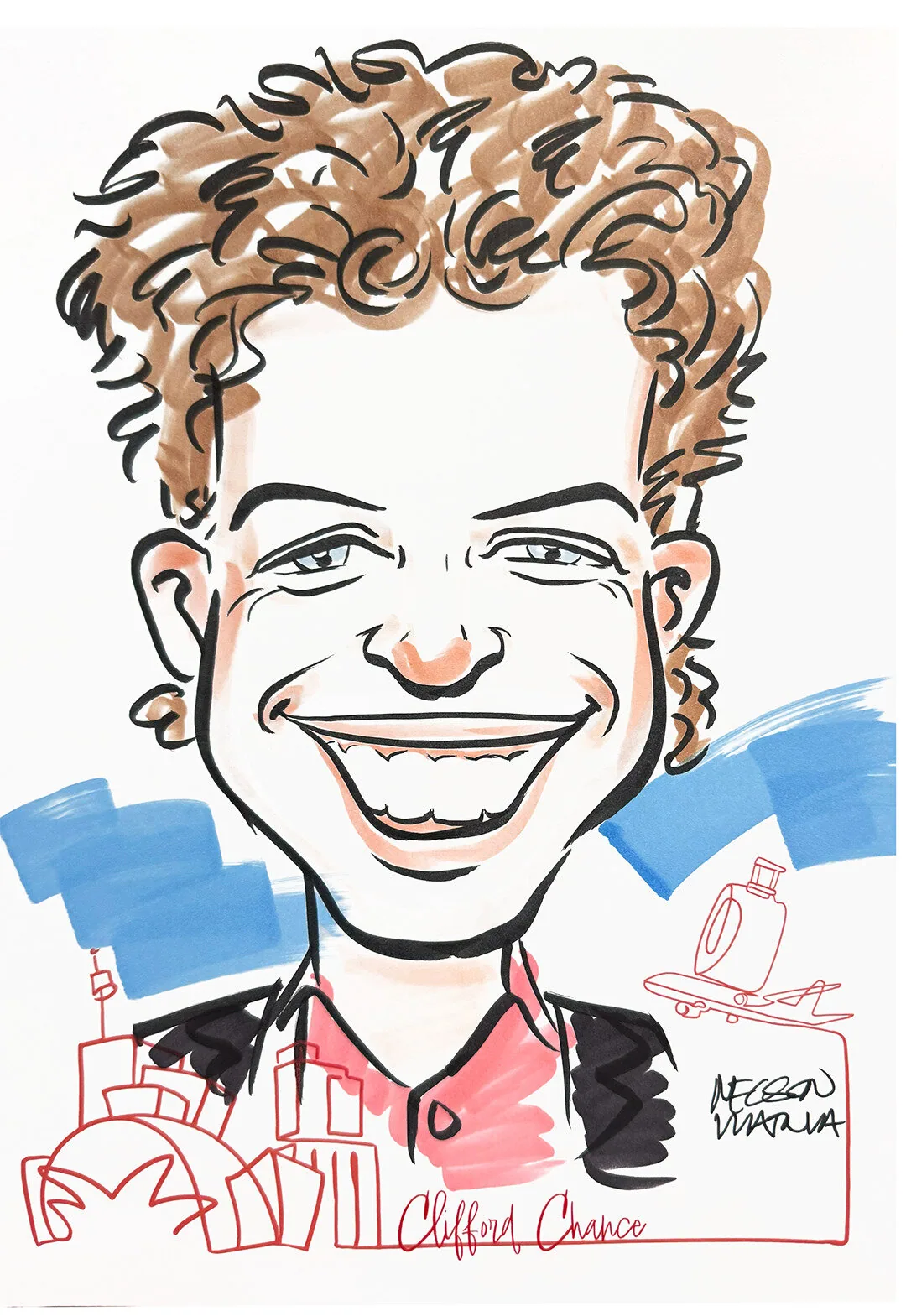 Hand-drawn caricature portrait