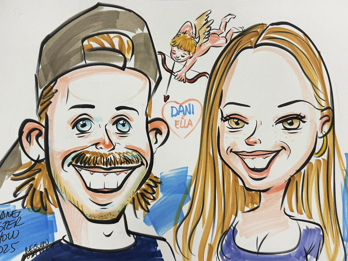 Hand-drawn caricature portrait