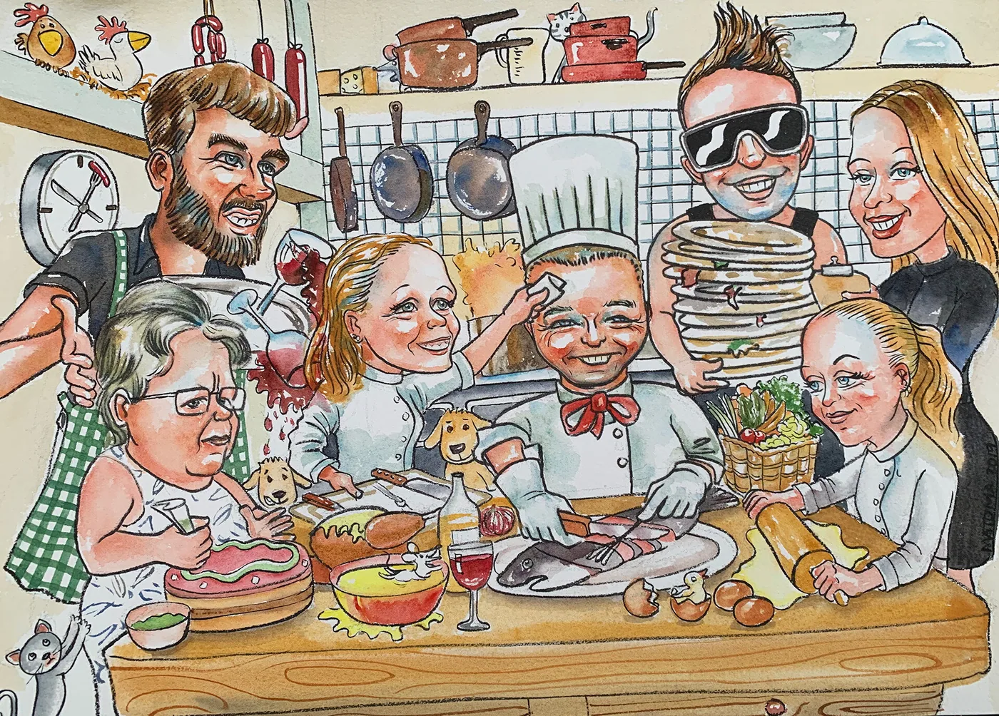 Caricature artwork created for a special project