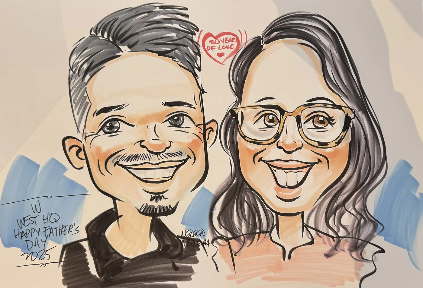 Hand-drawn caricature portrait