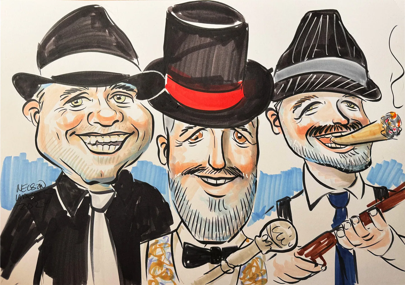 Hand-drawn caricature portrait
