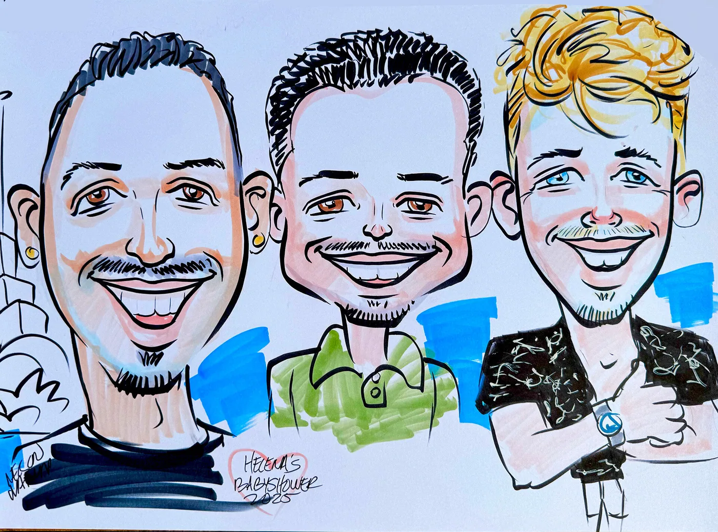 Hand-drawn caricature portrait