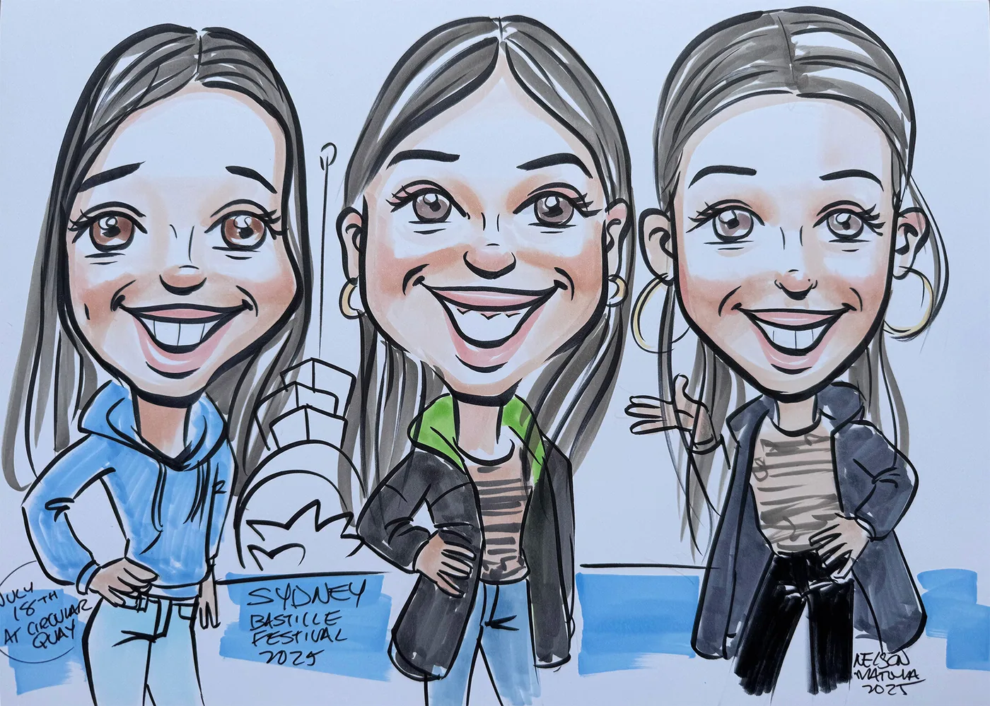 Hand-drawn caricature portrait