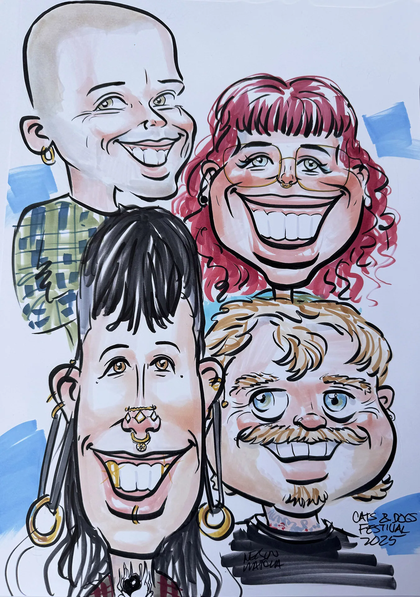 Hand-drawn caricature portrait