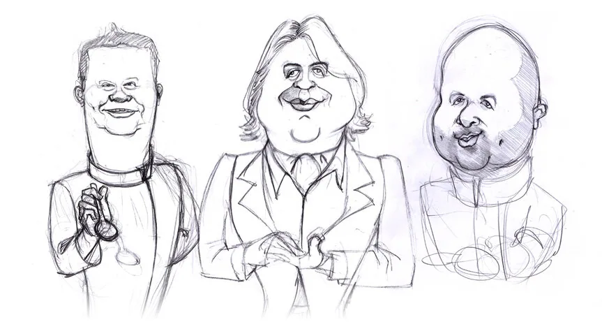 Hand-drawn celebrity caricature