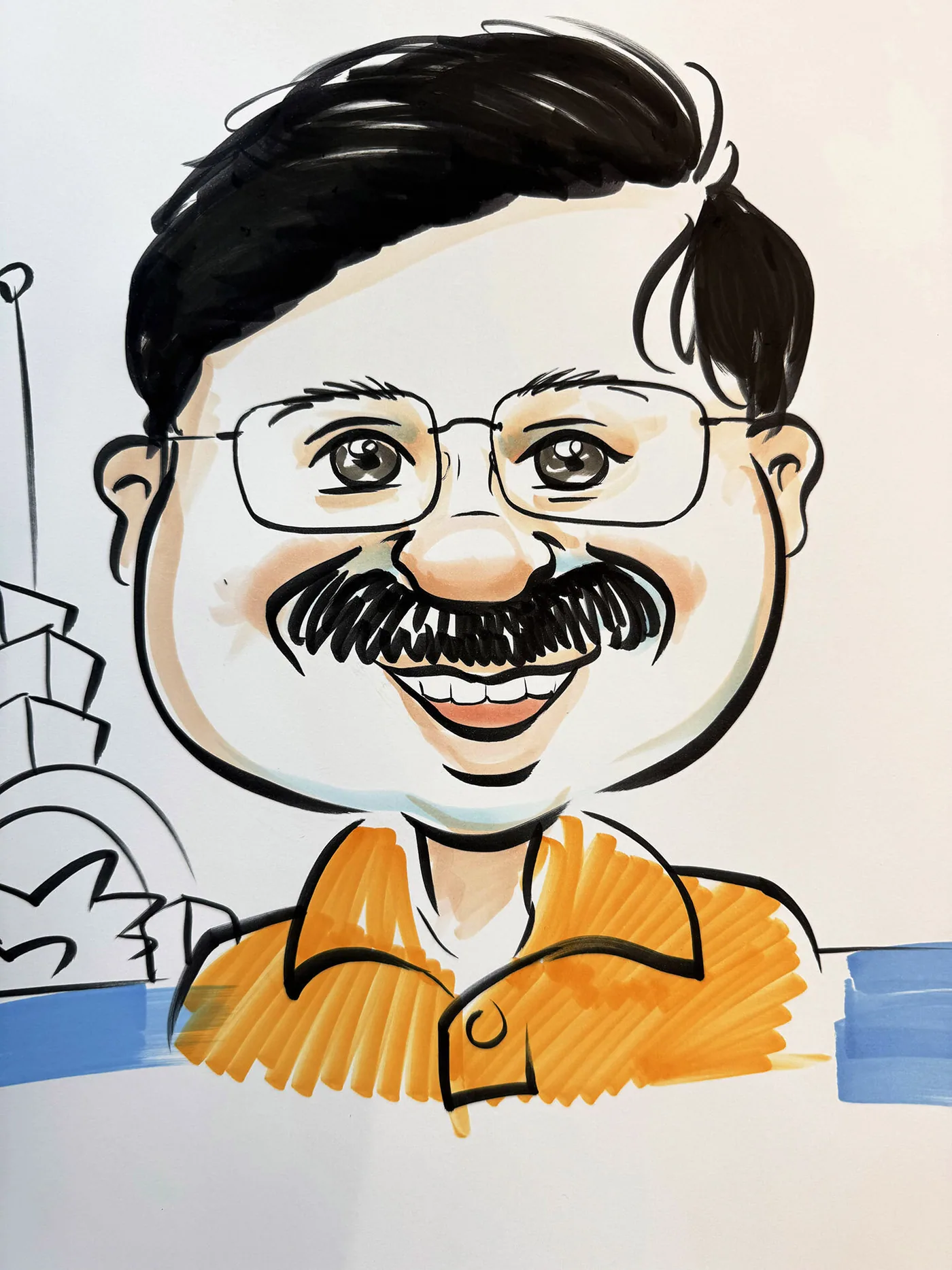 Hand-drawn caricature portrait