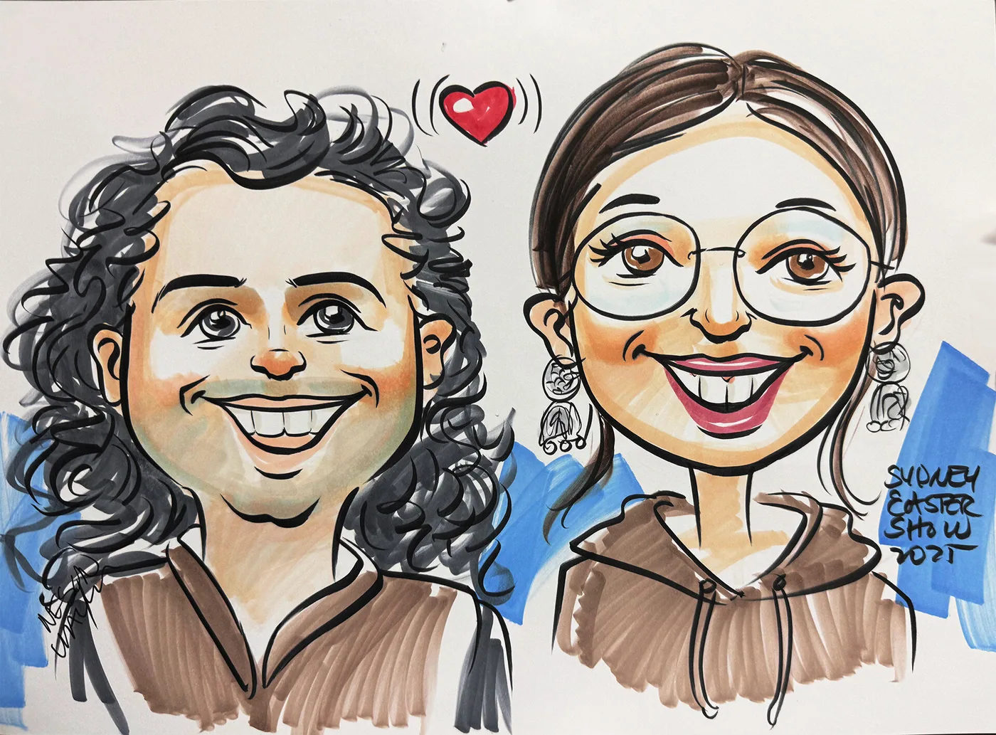 Hand-drawn caricature portrait