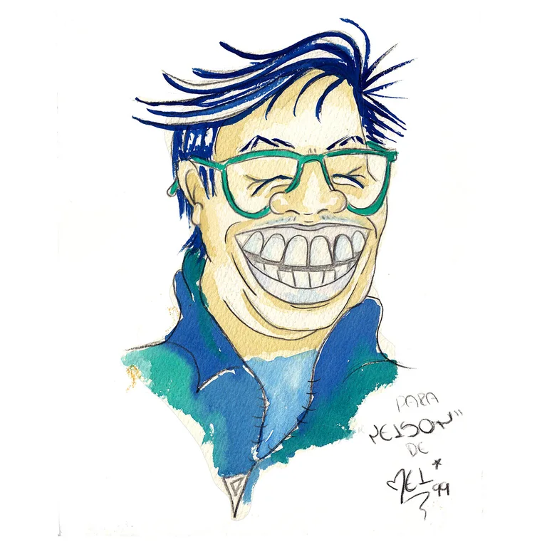 Colour self-caricature of Nelson Matoma