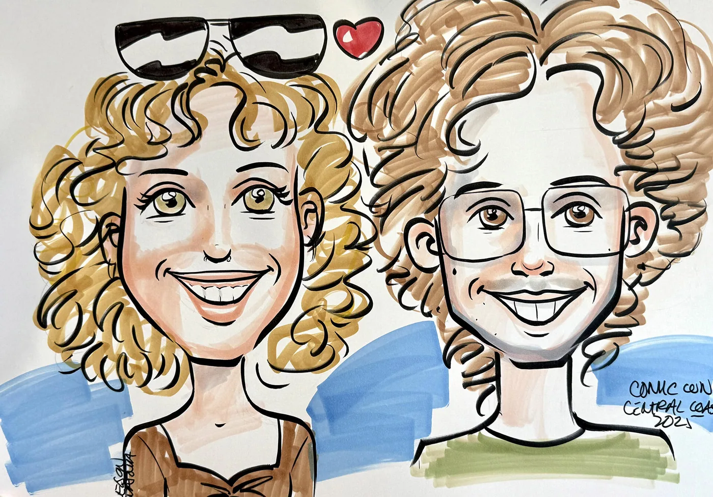 Hand-drawn caricature portrait