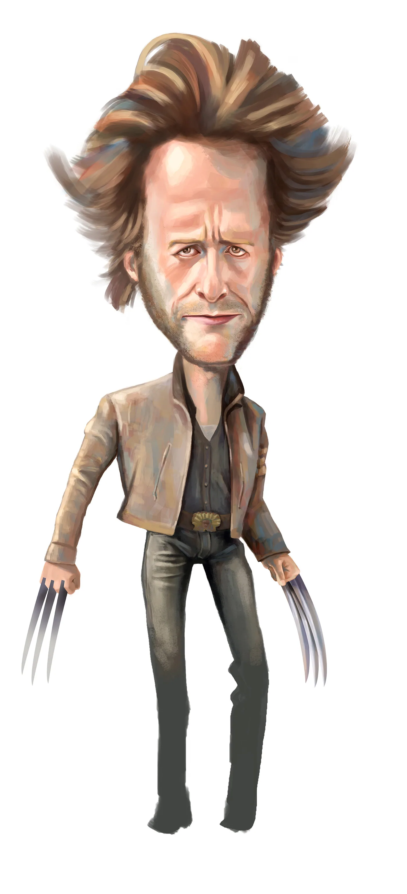 Hand-drawn caricature of Wolverine