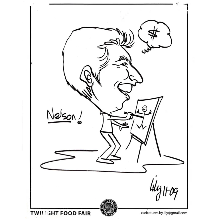 Drawn self-portrait of Nelson Matoma