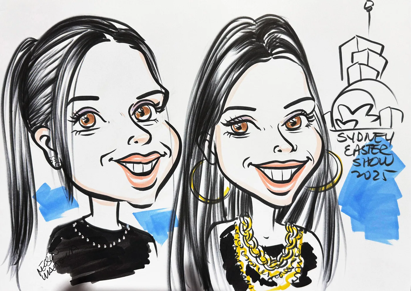 Hand-drawn caricature portrait