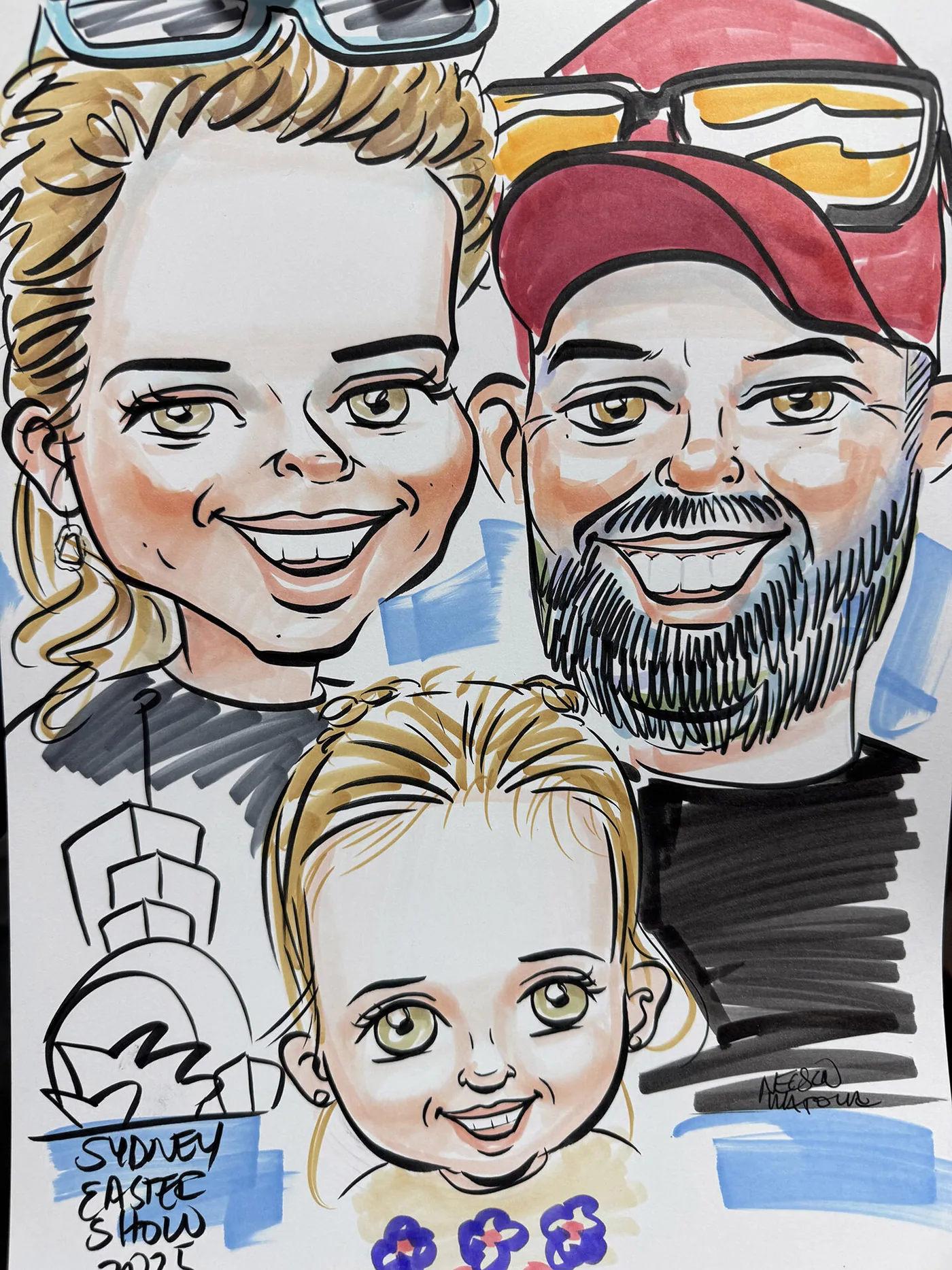 Hand-drawn caricature portrait