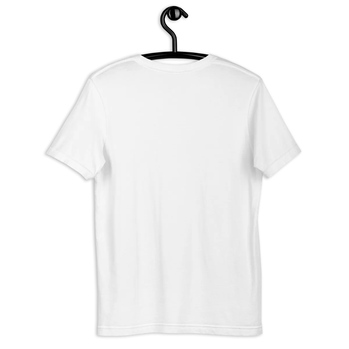 White unisex t-shirt, back view